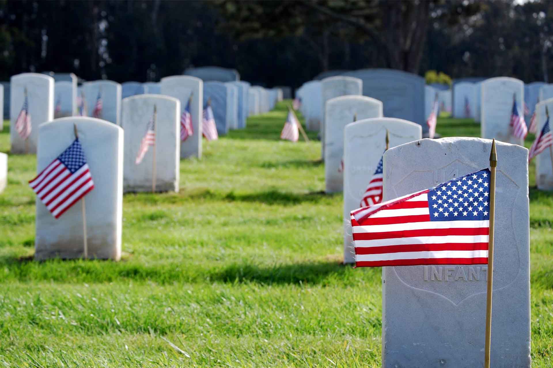Graves with Flags